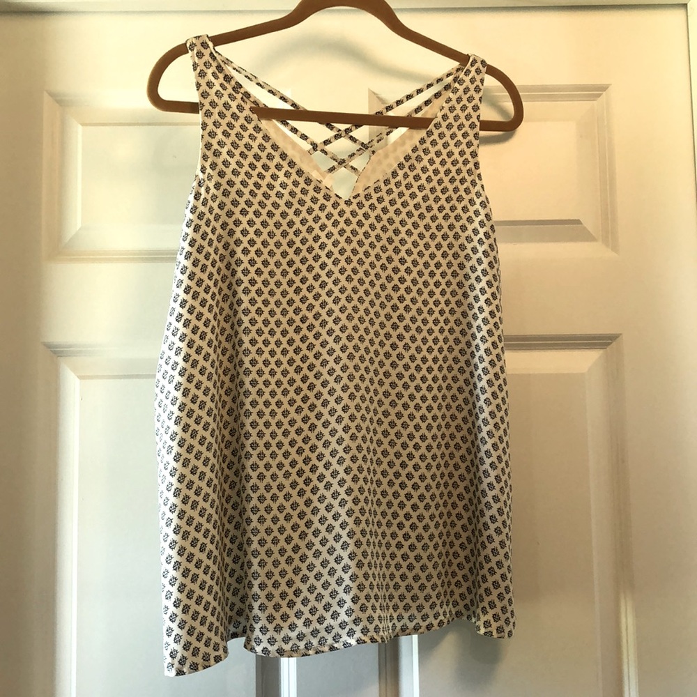 Size Large white and navy Tank Top